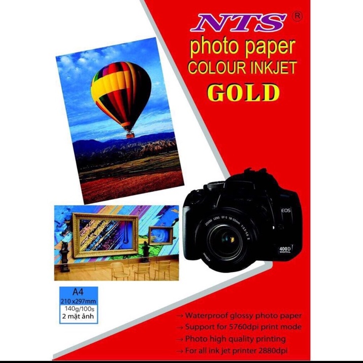 Giấy in màu 2 mặt 140g 100 tờ