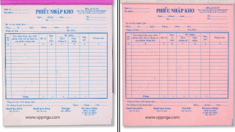 Phiếu nhập kho 3 liên A4 20x25cm (50 bộ = 150 tờ)